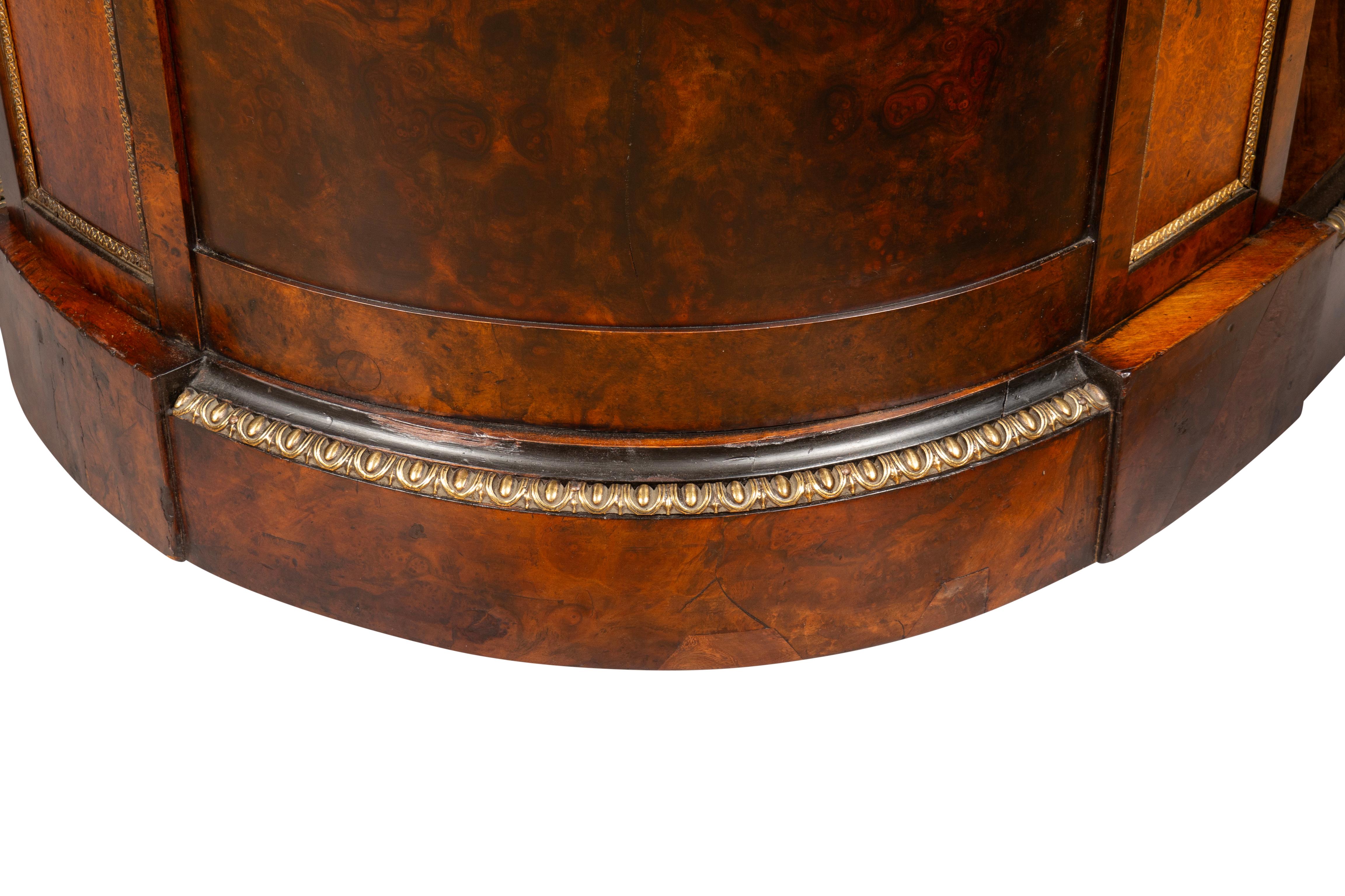 Victorian Burl Walnut Kidney Shape Desk By Gillow For Sale 11