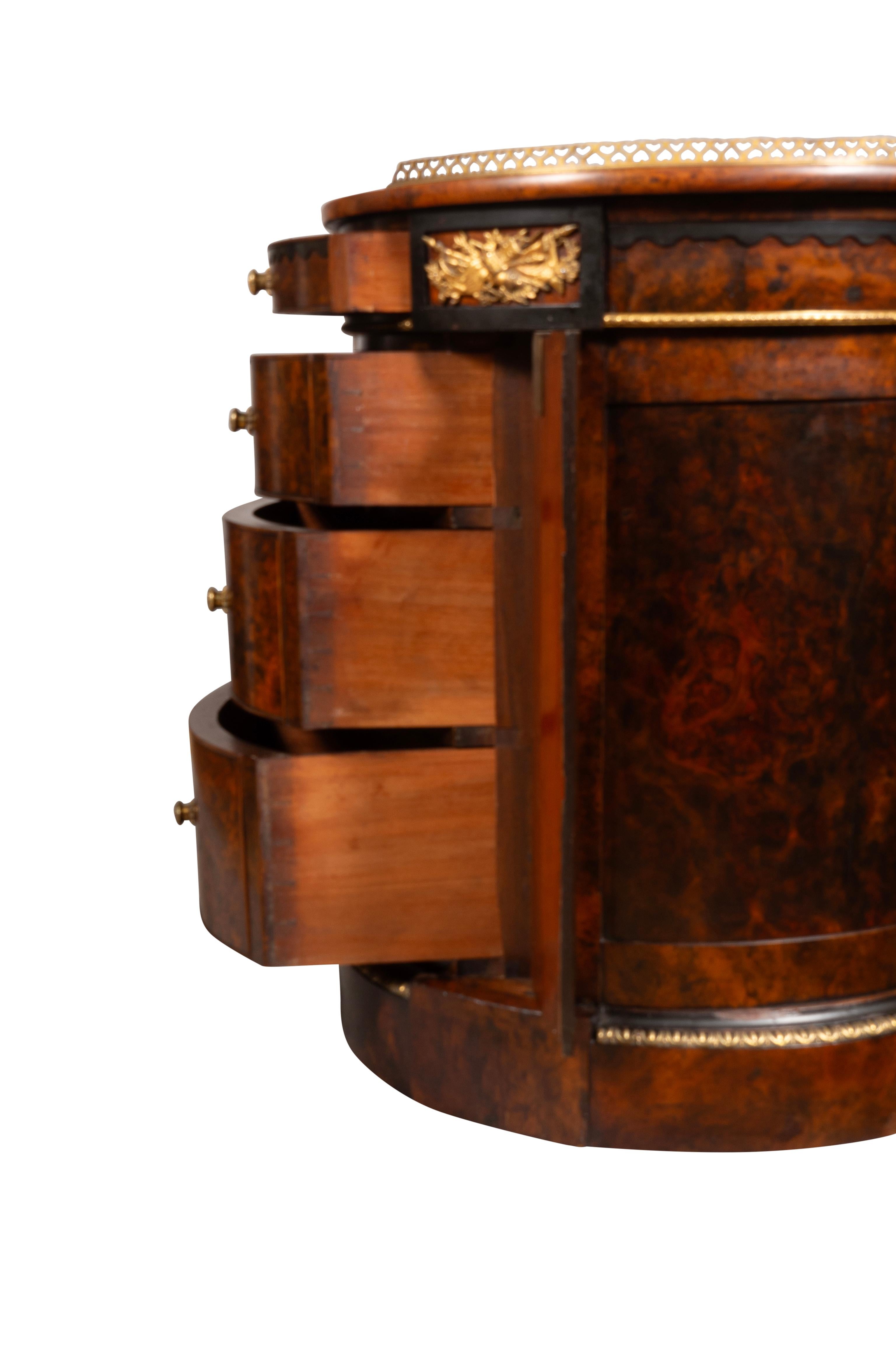 Victorian Burl Walnut Kidney Shape Desk By Gillow For Sale 2