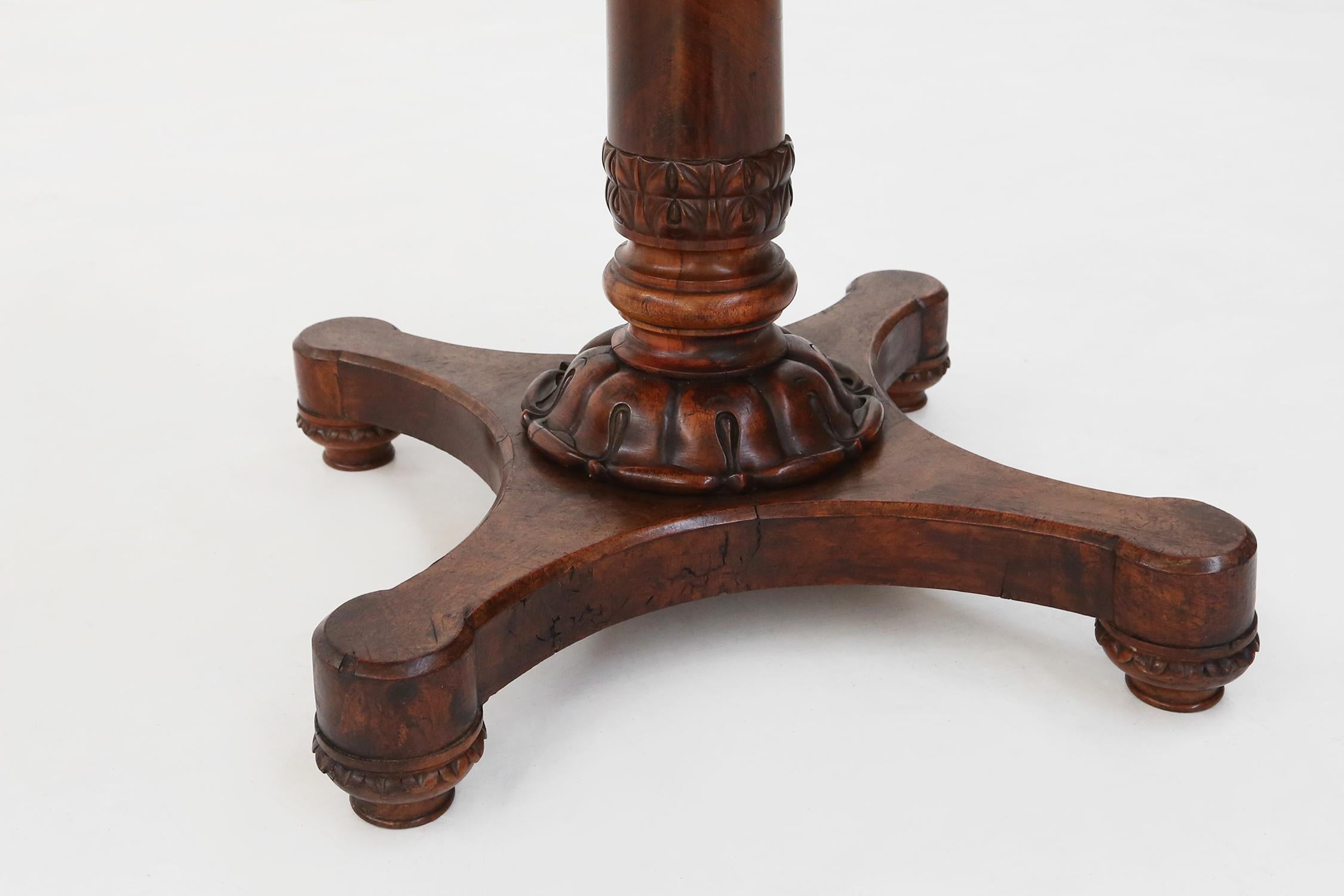 Mid-19th Century Victorian burl wood folding card console table, 19th century For Sale