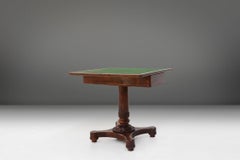 Victorian Burl Wood Folding Card Table, UK 19th Century