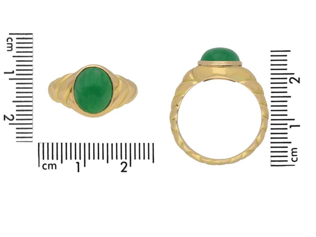 Victorian Burmese jade locket ring, circa 1870. In Good Condition For Sale In London, GB