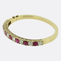 Victorian Burmese Ruby and Diamond Bangle