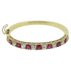 Victorian Burmese Ruby and Diamond Bangle