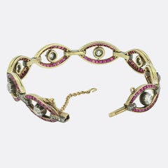 Victorian Burmese Ruby and Diamond Bracelet