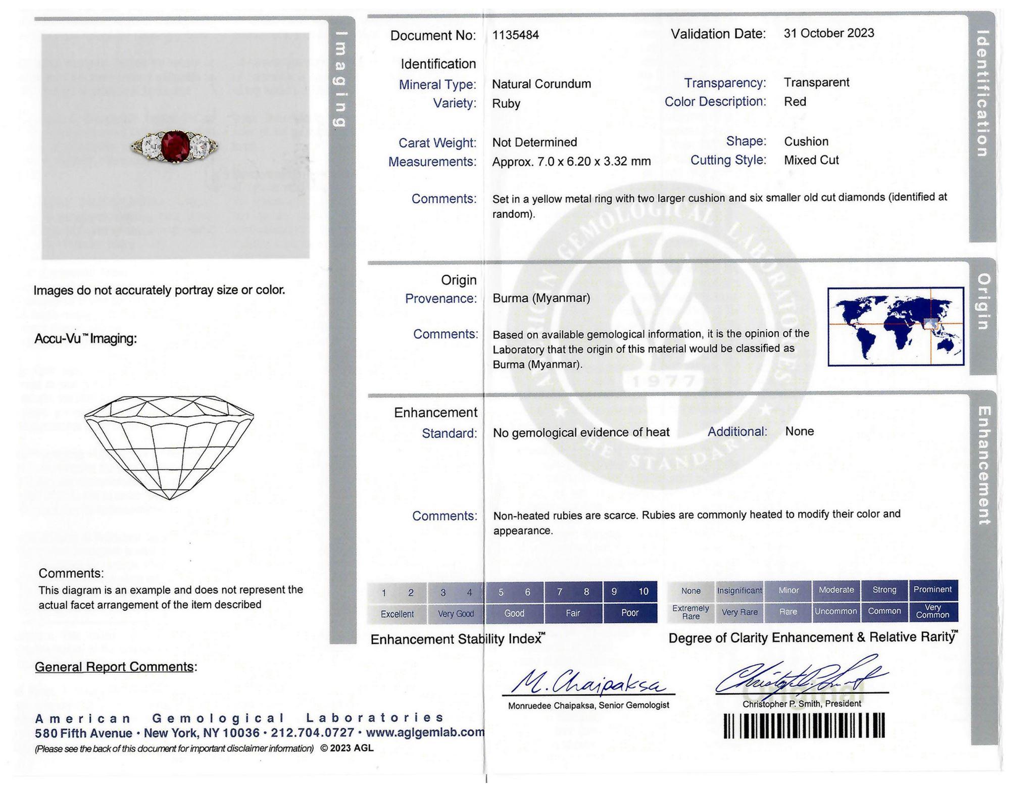 Anello vittoriano birmano con rubino e diamanti, circa 1890. In condizioni buone in vendita a London, GB