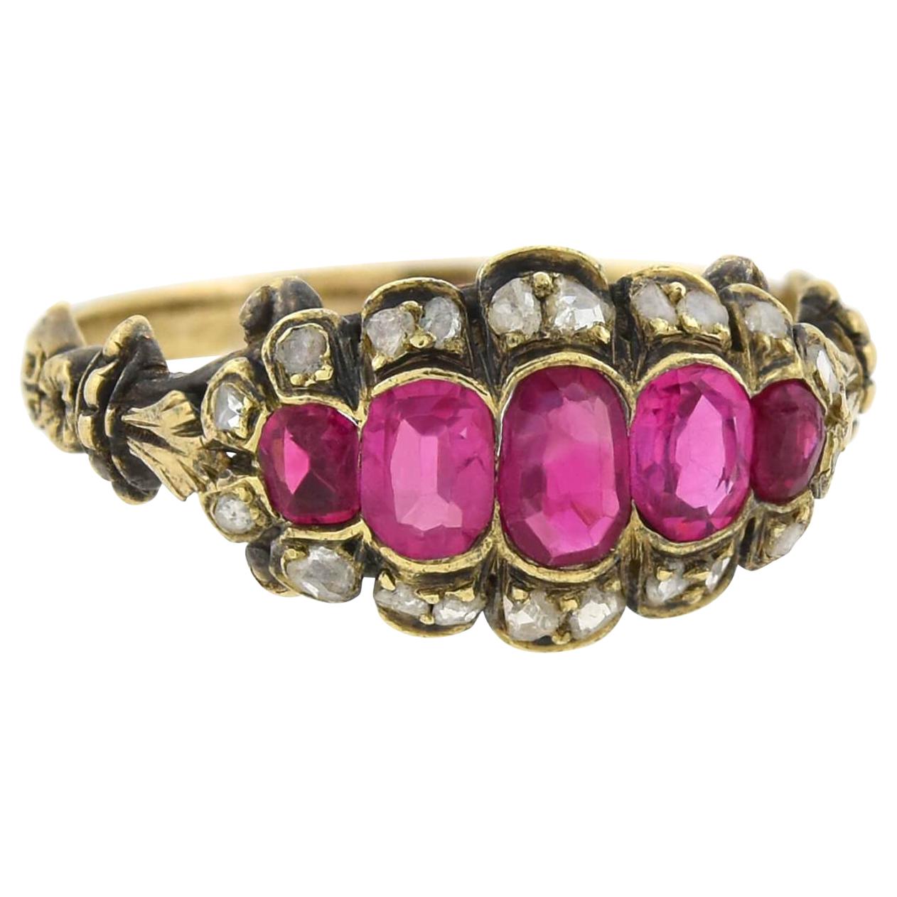 Victorian Burmese Ruby and Diamond Ring
