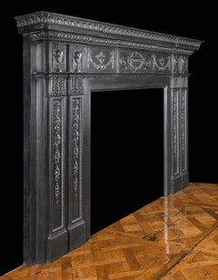 Victorian Burnished Cast Iron Coalbrookdale Chimneypiece