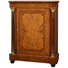 Victorian Burr and Figured Walnut Pier Cabinet