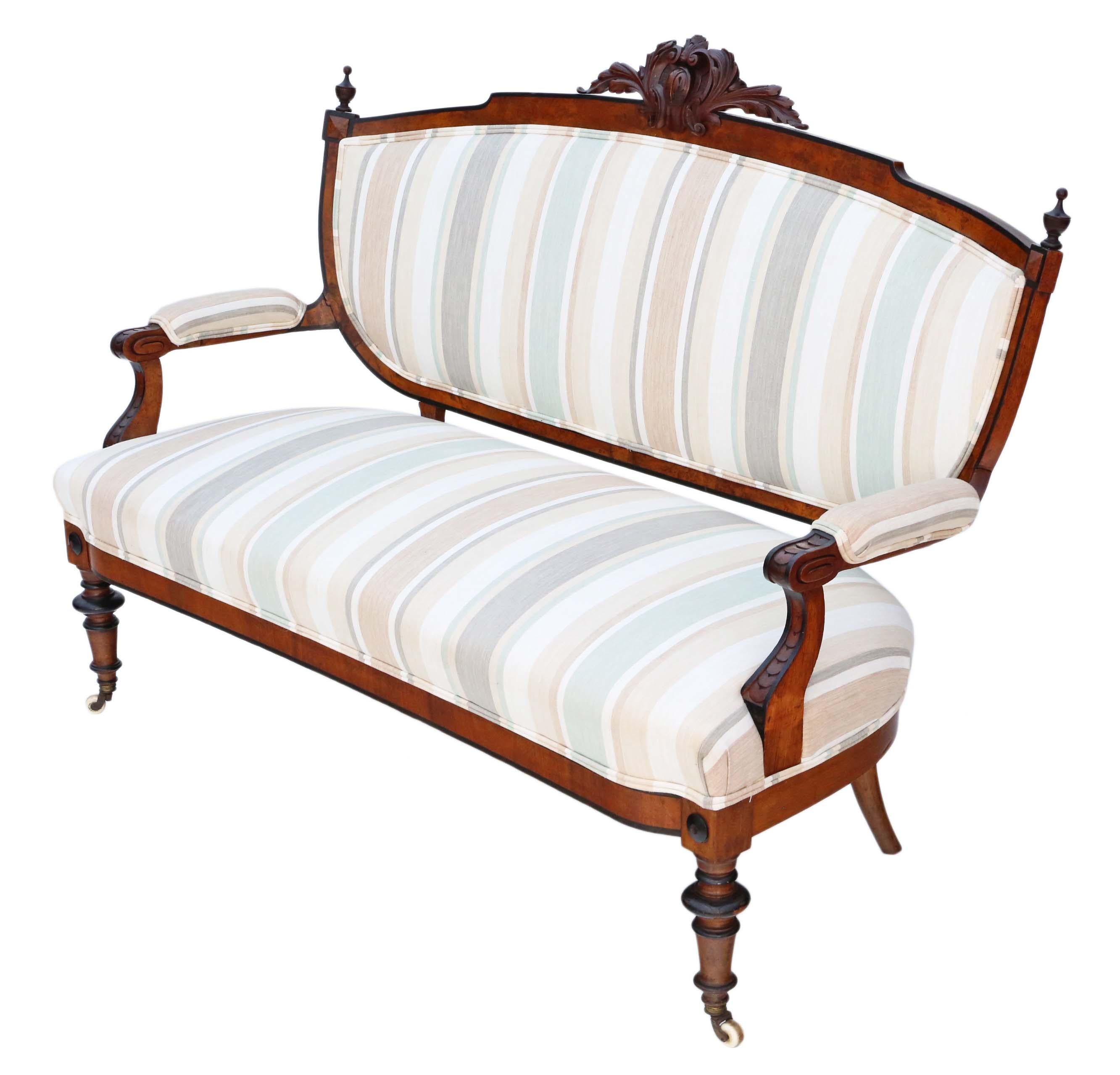 Victorian Burr Walnut Aesthetic Sofa 2