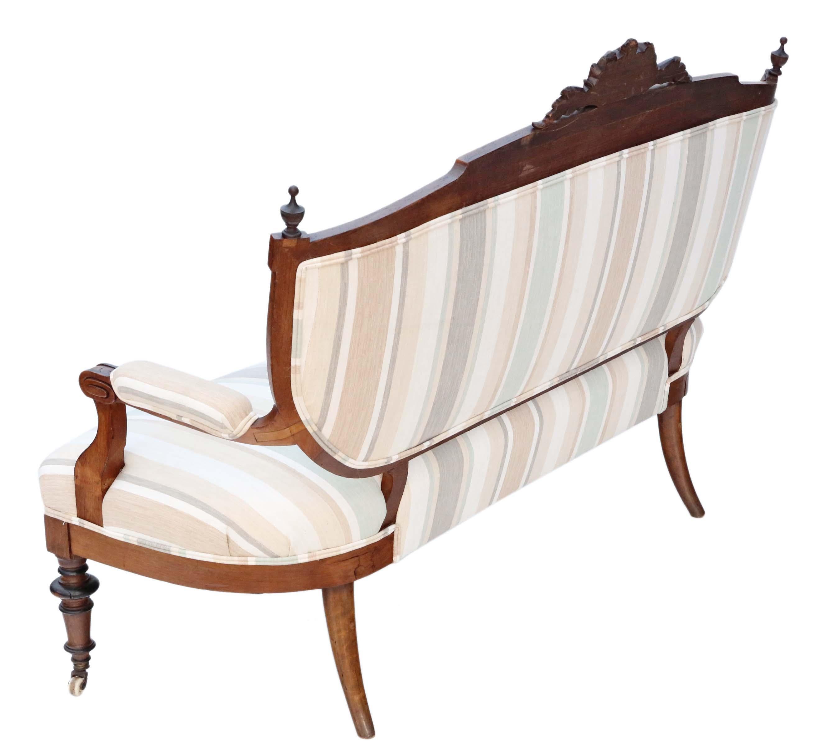 Victorian Burr Walnut Aesthetic Sofa 3