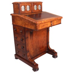Victorian Burr Walnut and Inlaid Davenport, circa 1870 Victorian Burr Walnut and Inlaid Davenport, circa 1870