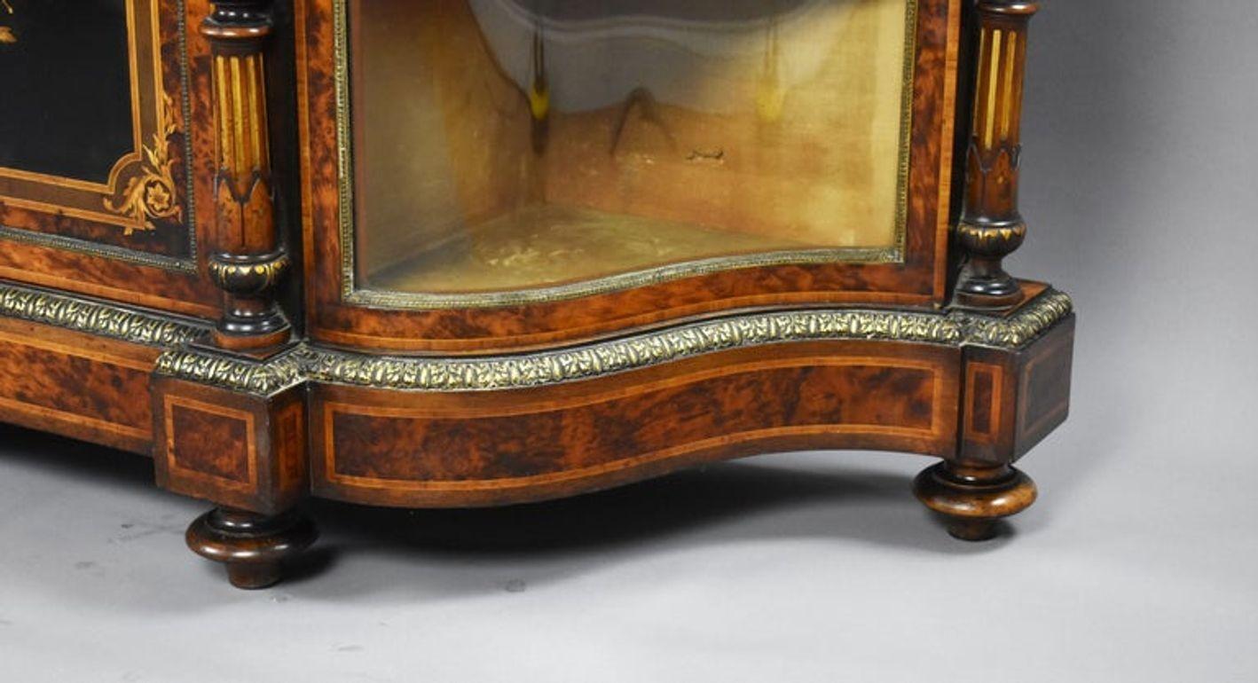 Victorian Burr Walnut and Marquetry Credenza by Gillow For Sale 5