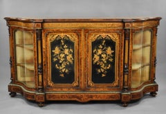 Victorian Burr Walnut and Marquetry Credenza by Gillow