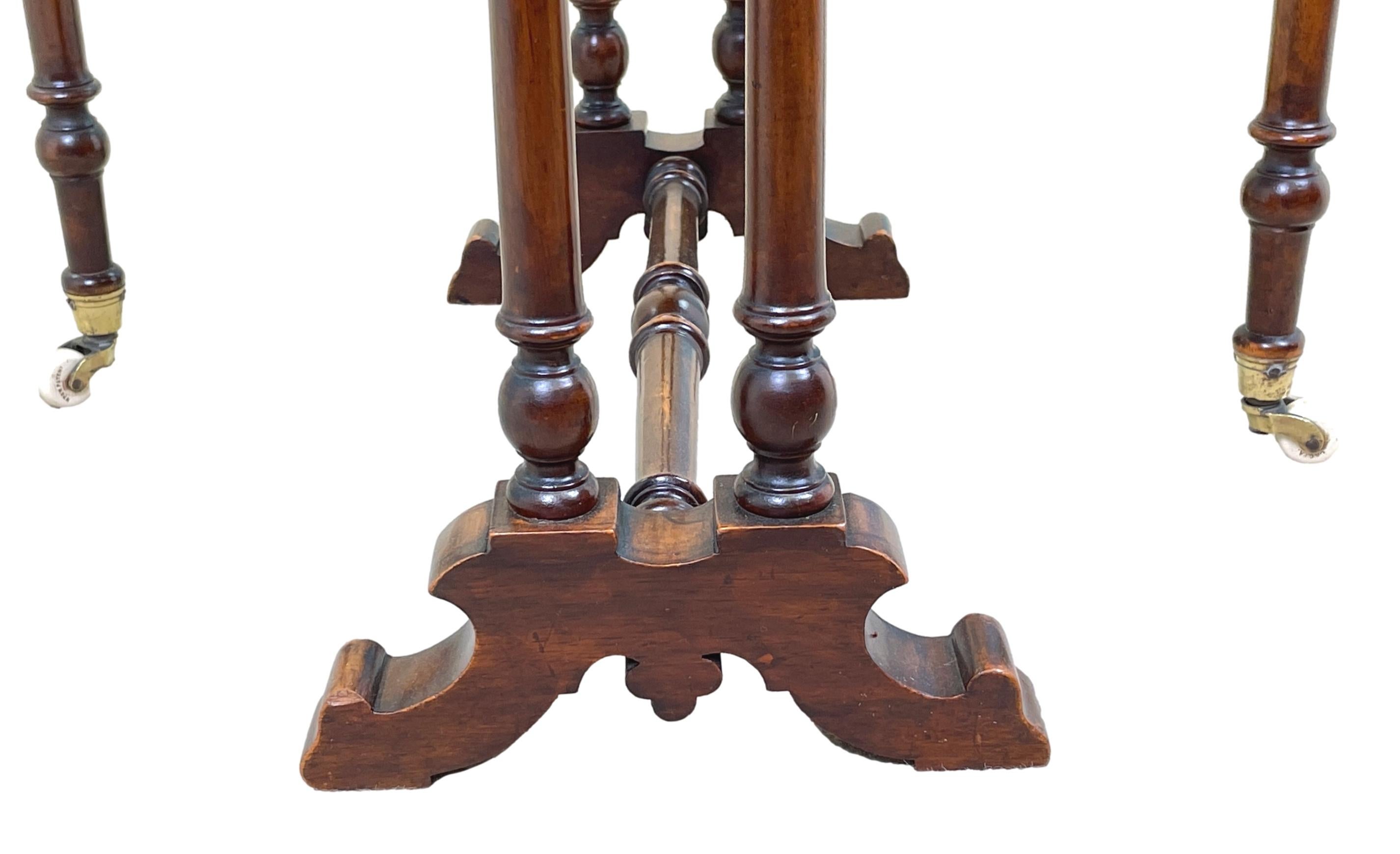 English Victorian Burr Walnut Baby Sutherland Table For Sale