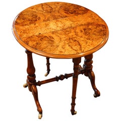Antique Victorian Burr Walnut Baby Sutherland Table