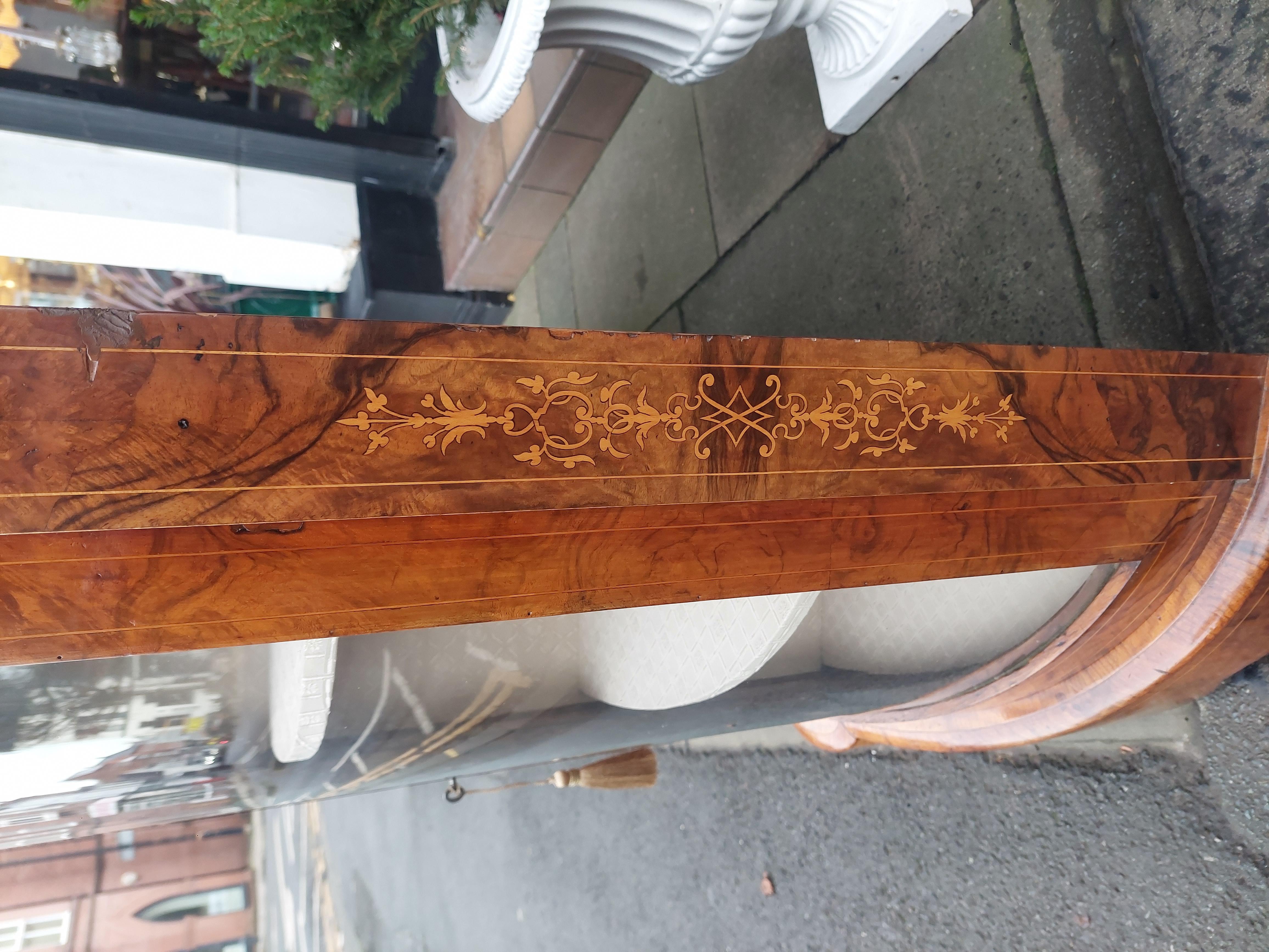 Victorian Burr Walnut Bow Fronted Credenza For Sale 5