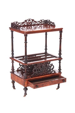Victorian Burr Walnut Canterbury Whatnot