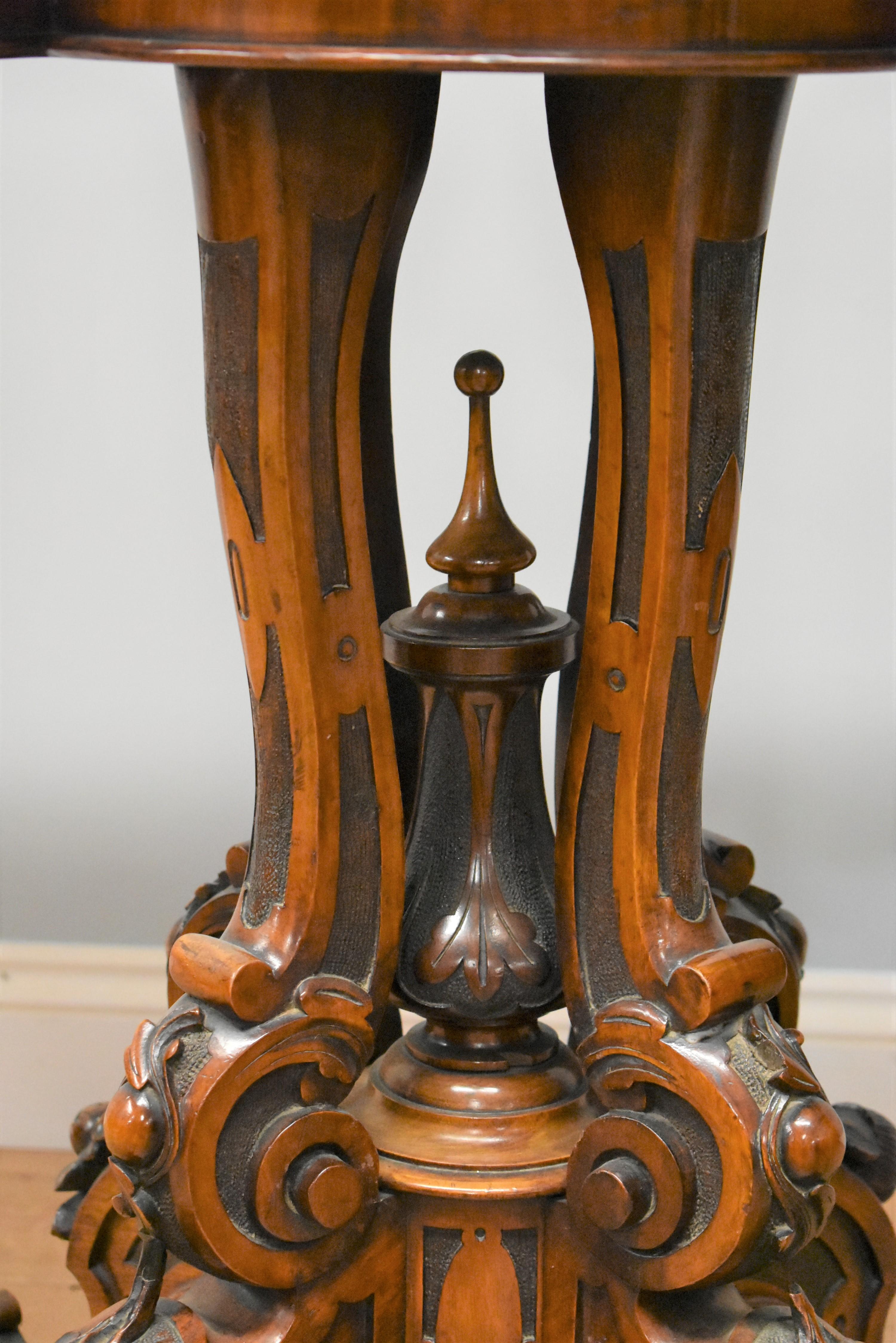 Victorian Burr Walnut Card Table For Sale 2