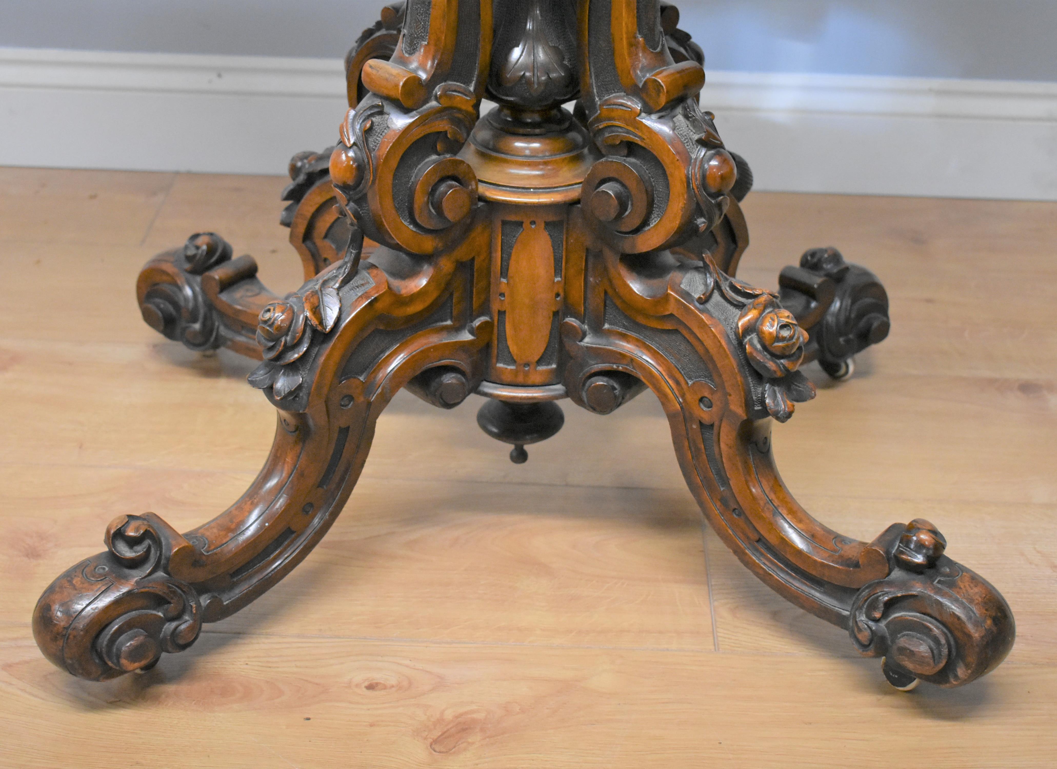 Victorian Burr Walnut Card Table For Sale 3