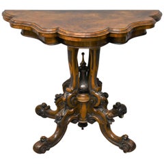 Victorian Burr Walnut Card Table