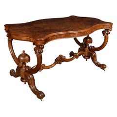 Victorian Burr Walnut Center Table