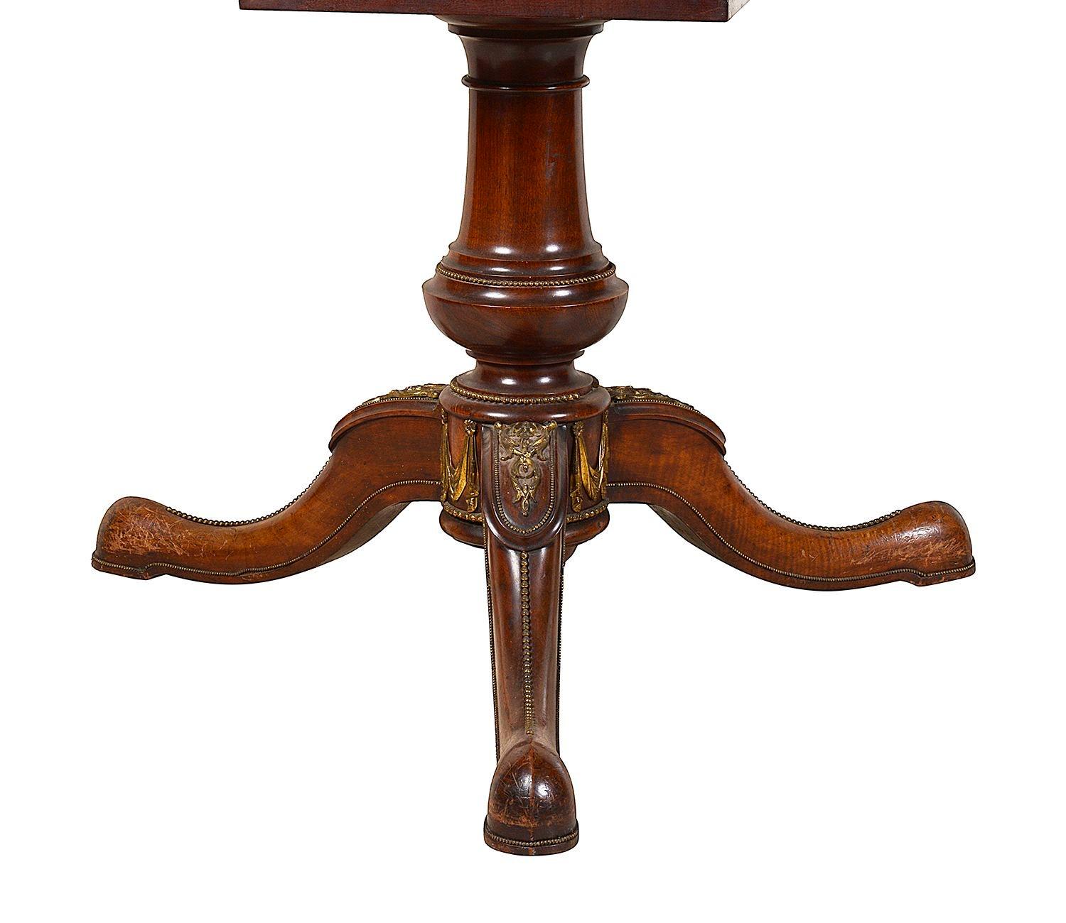 Inlay Victorian Burr Walnut centre table, after Holland & Son. For Sale