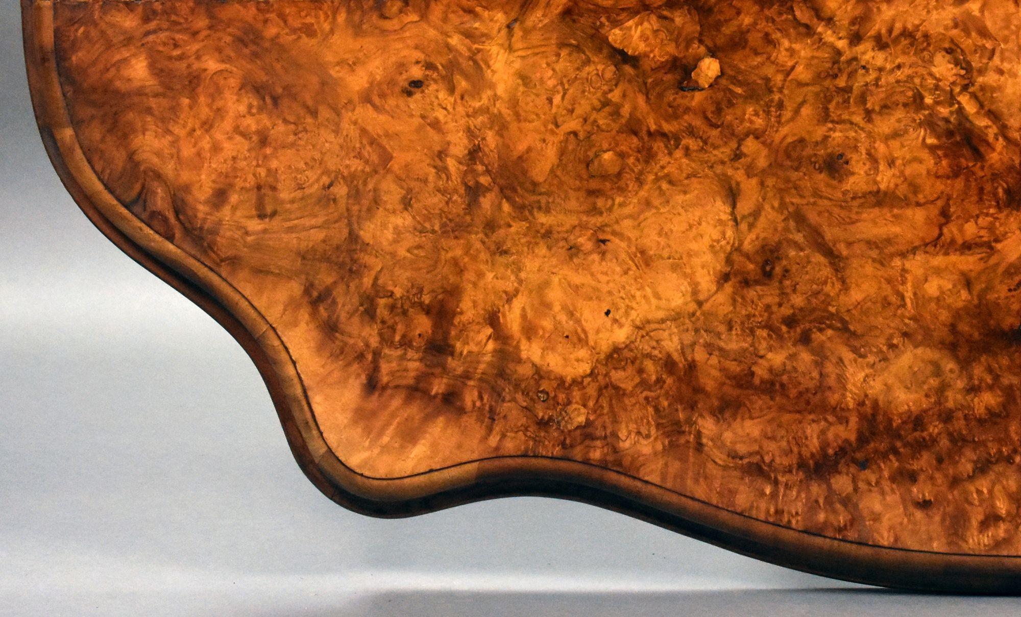 Victorian Burr Walnut Centre Table For Sale 6