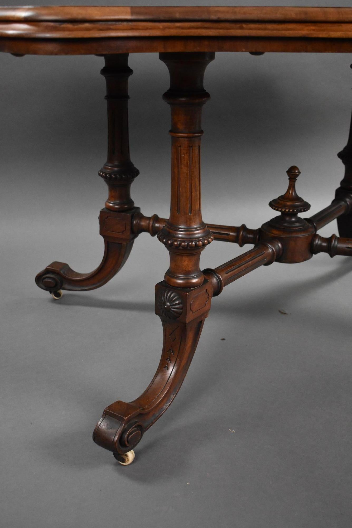Victorian Burr Walnut Centre Table For Sale 7