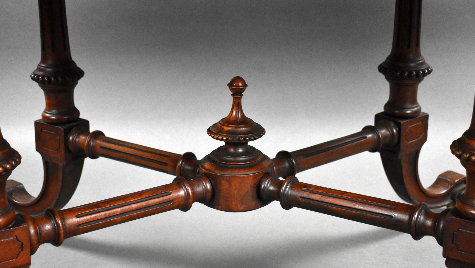 Victorian Burr Walnut Centre Table For Sale 8