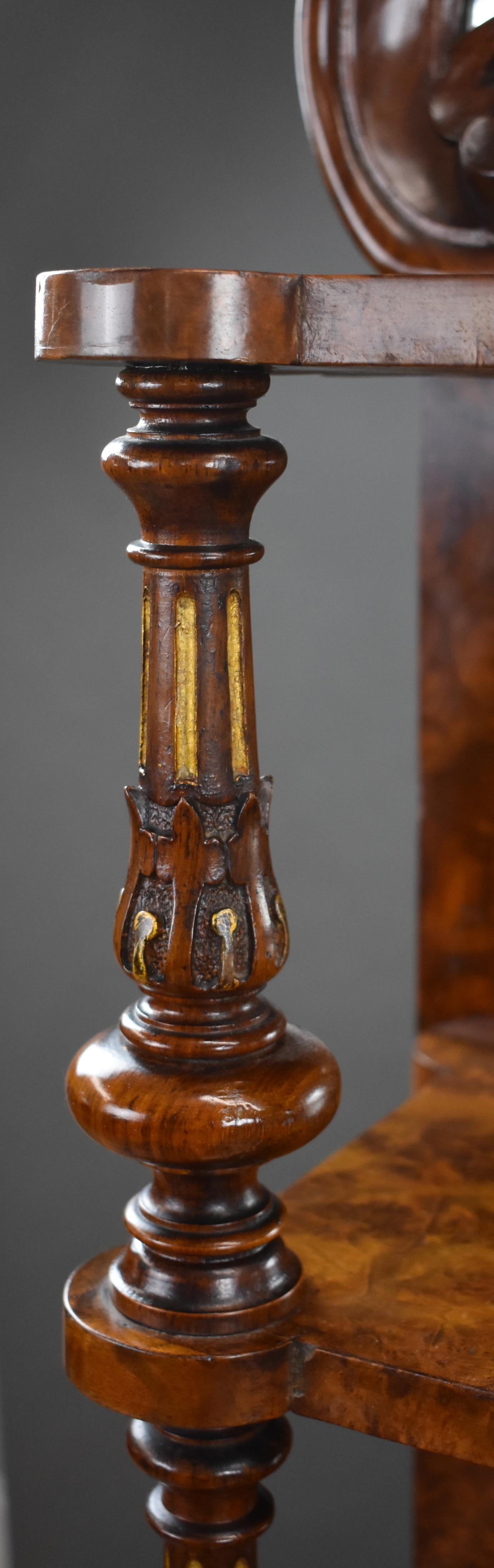 Victorian Burr Walnut Chiffonier Cabinet For Sale 4