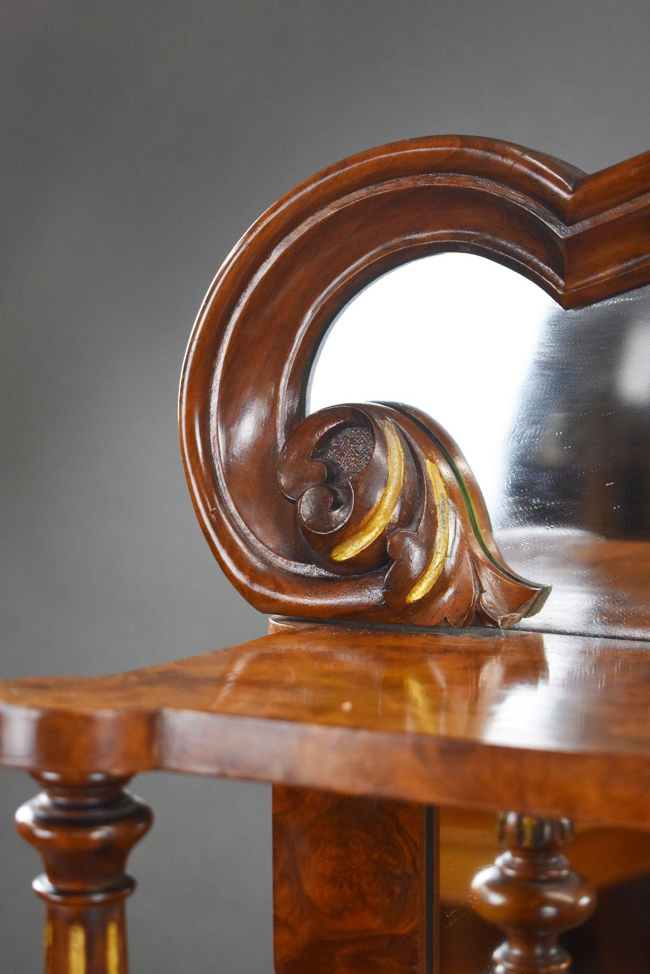 Victorian Burr Walnut Chiffonier Cabinet For Sale 5
