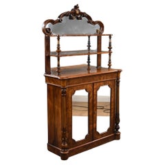Antique Victorian Burr Walnut Chiffonier Cabinet