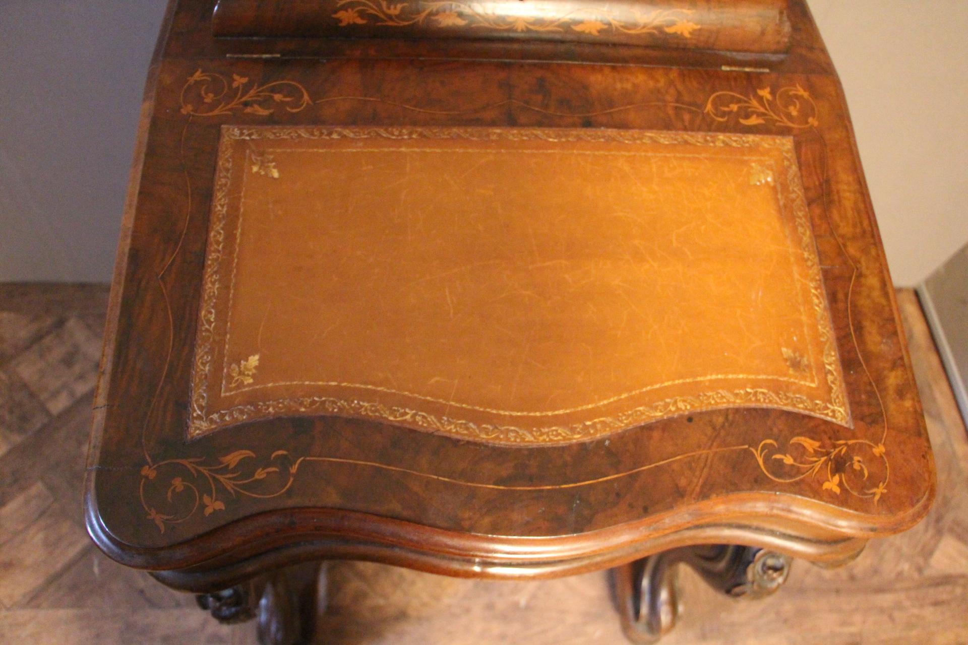 Victorian Burr Walnut Davenport Desk 5