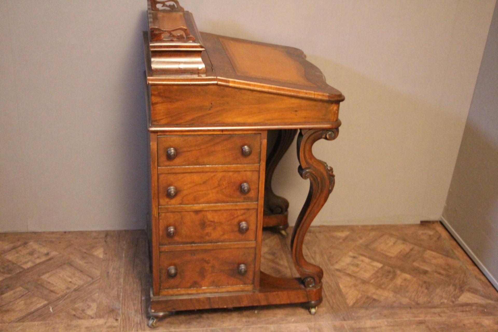 Victorian Burr Walnut Davenport Desk 6