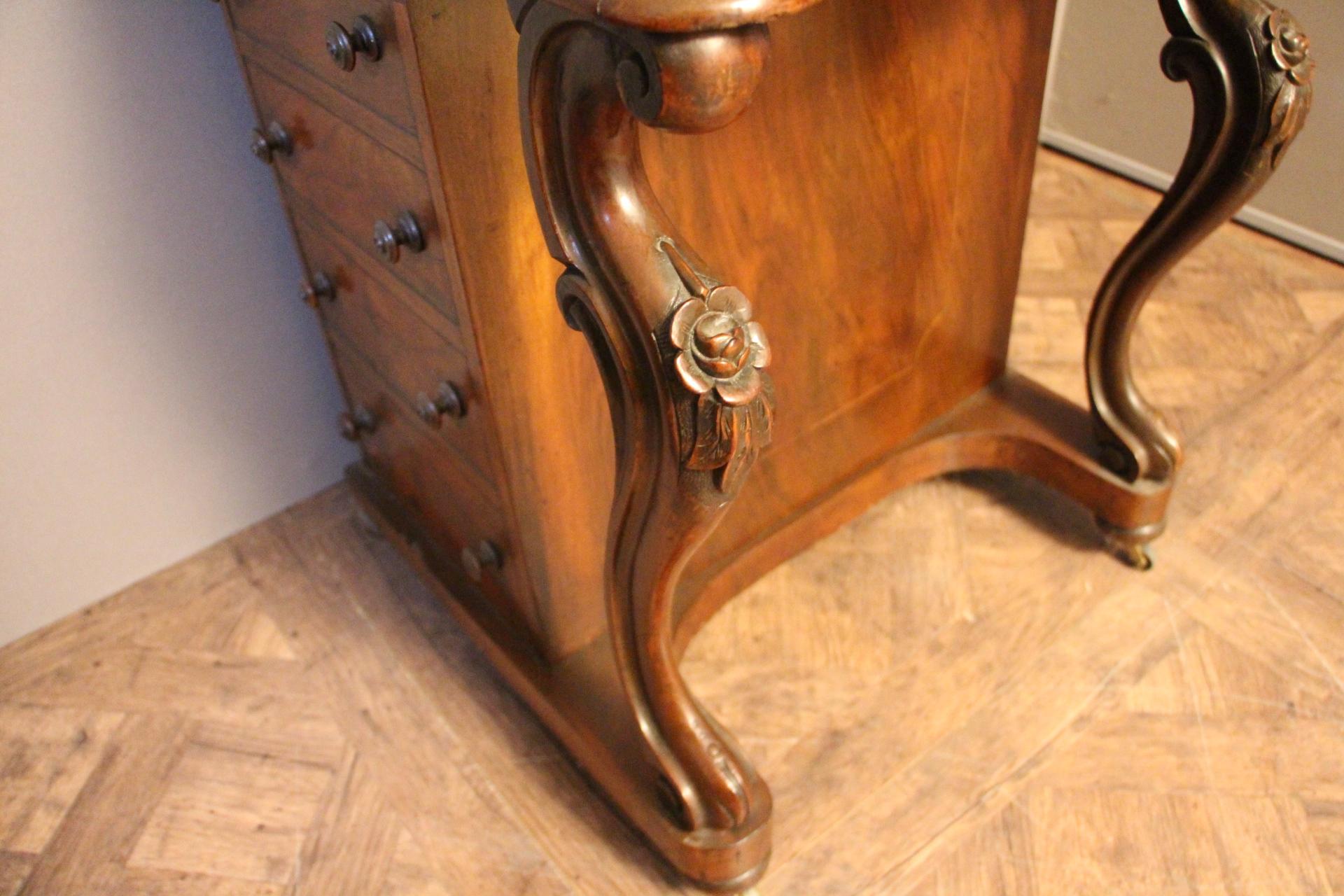 Late 19th Century Victorian Burr Walnut Davenport Desk