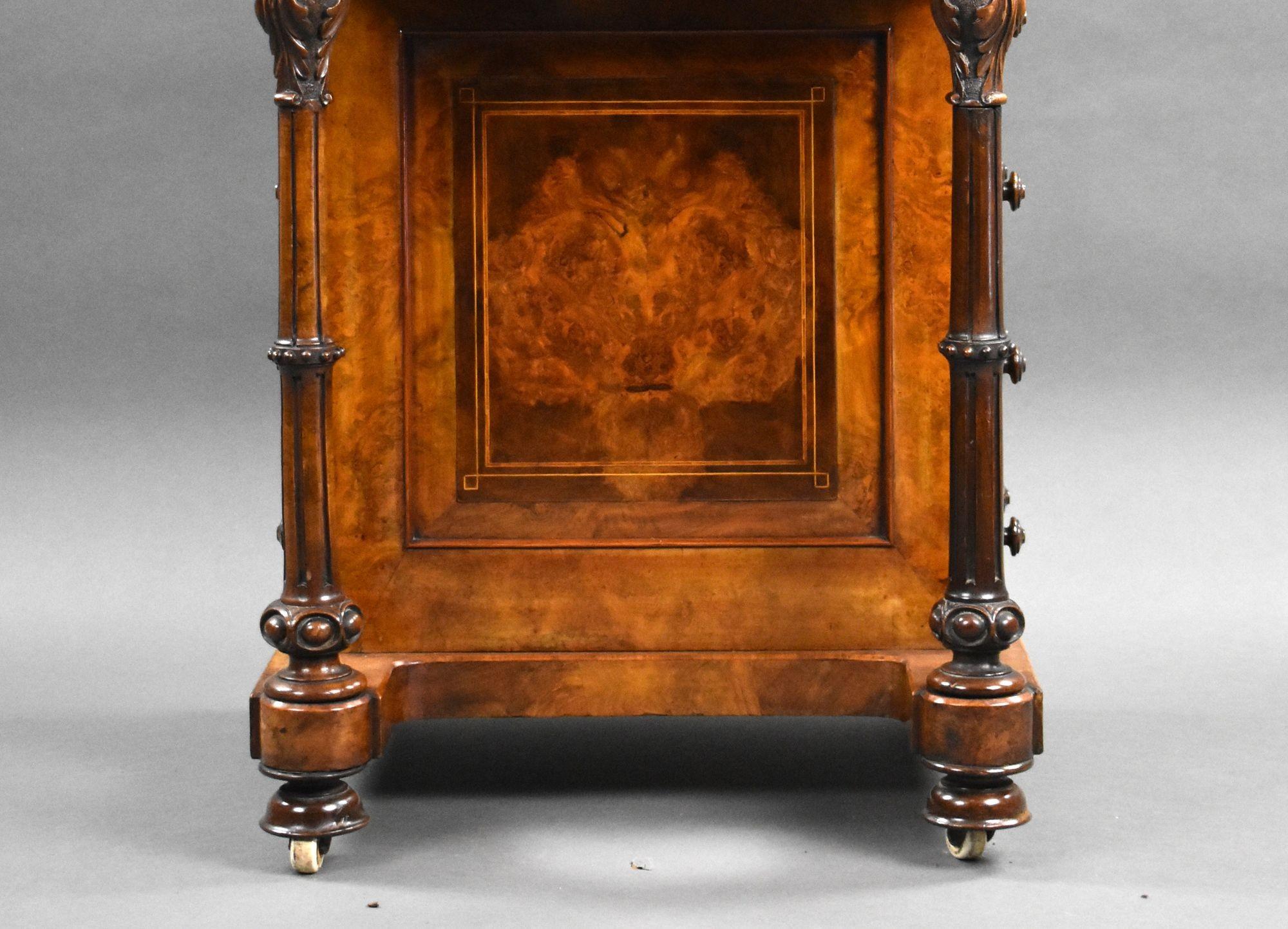 Victorian Burr Walnut Davenport For Sale 8