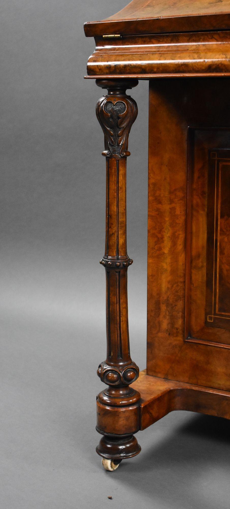 Victorian Burr Walnut Davenport For Sale 9