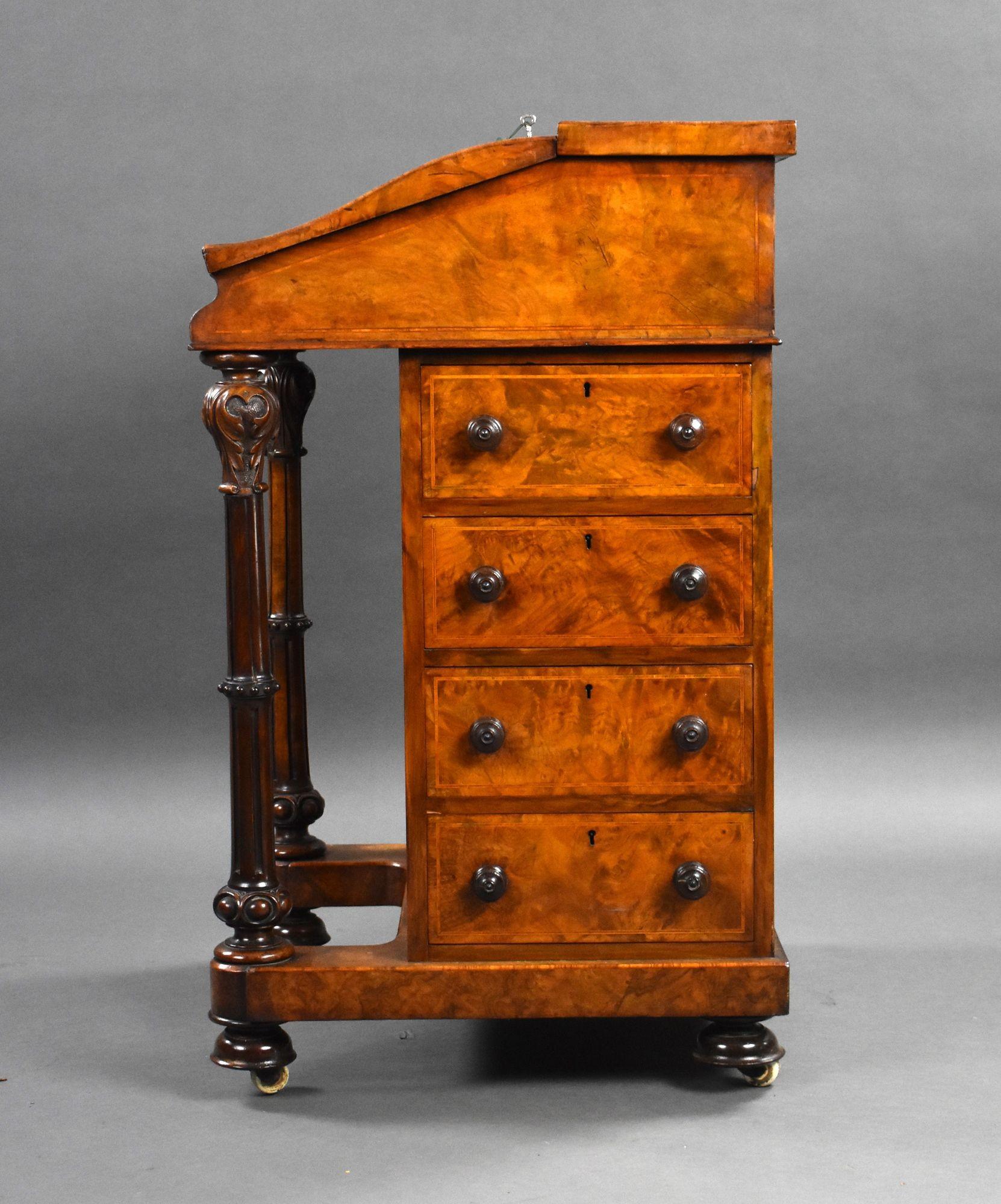 19th Century Victorian Burr Walnut Davenport For Sale