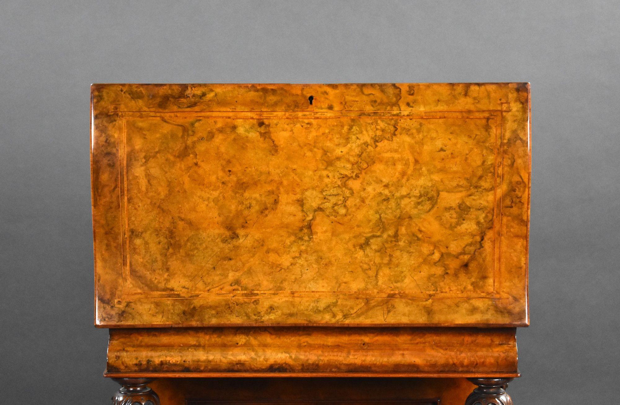 Victorian Burr Walnut Davenport For Sale 1
