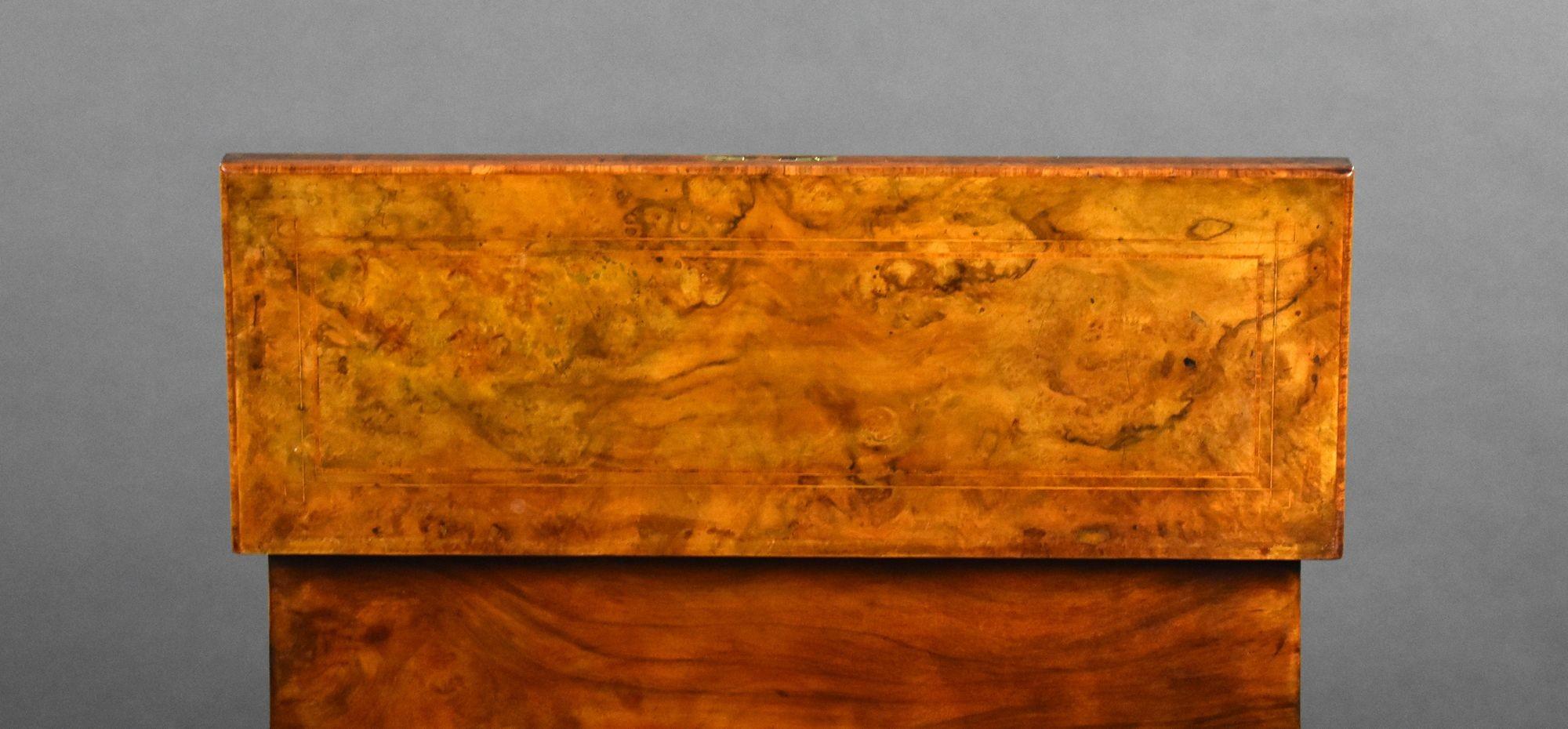 Victorian Burr Walnut Davenport For Sale 2