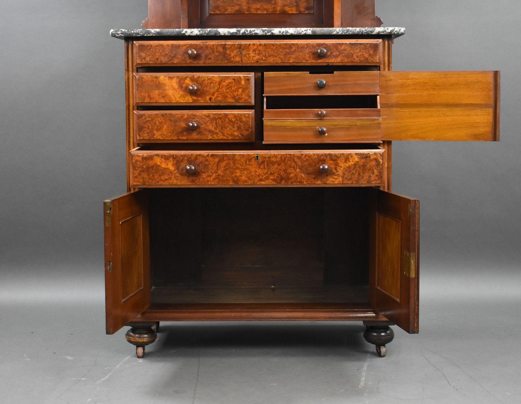 Victorian Burr Walnut Dentist Cabinet For Sale 3