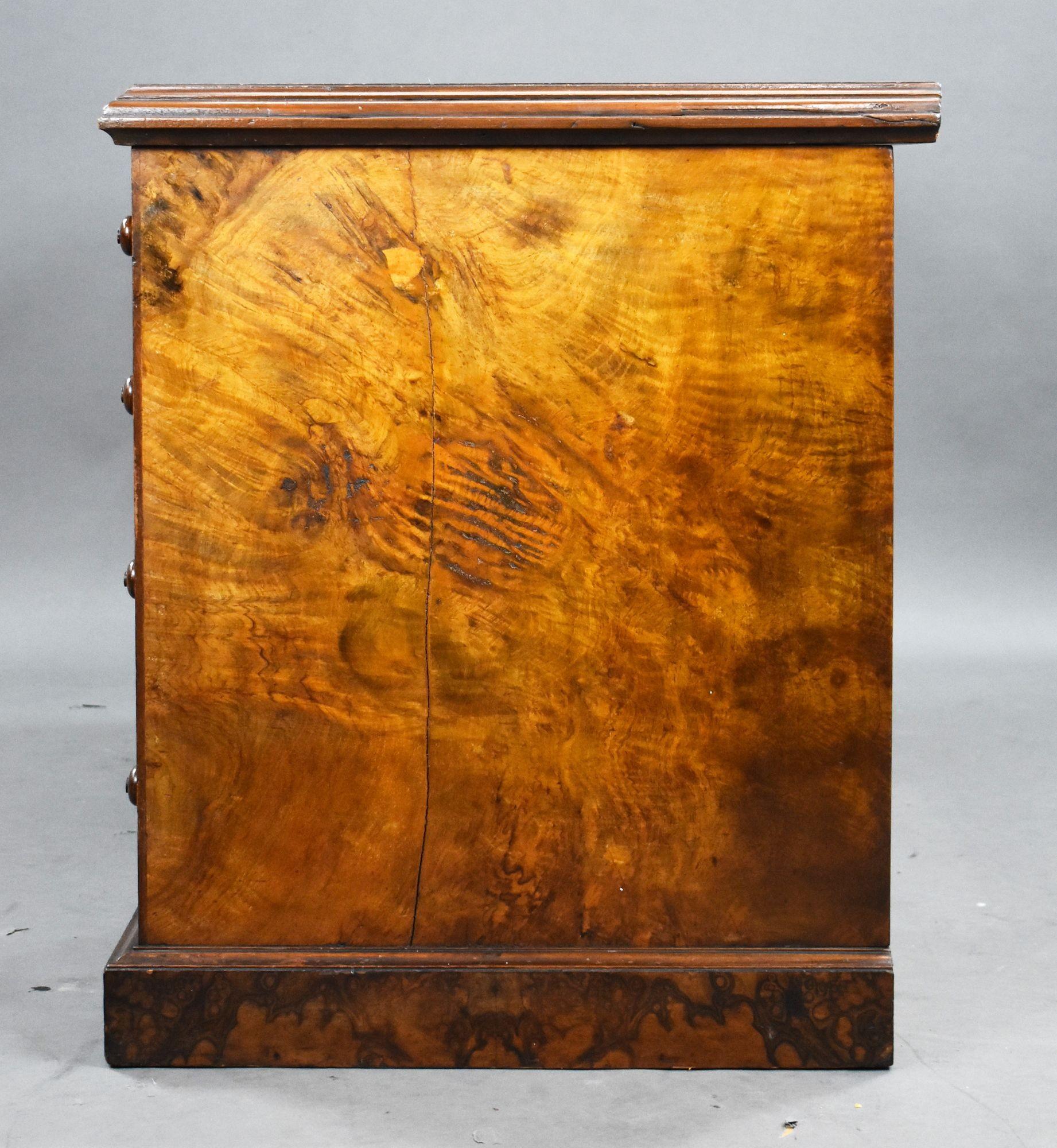 19th Century Victorian Burr Walnut Desk For Sale