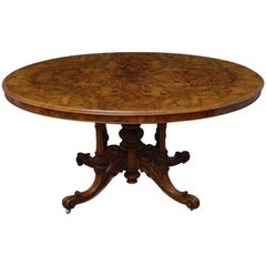 Victorian Burr Walnut Dining Table