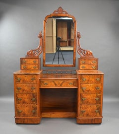 Victorian Burr Walnut Dressing Table