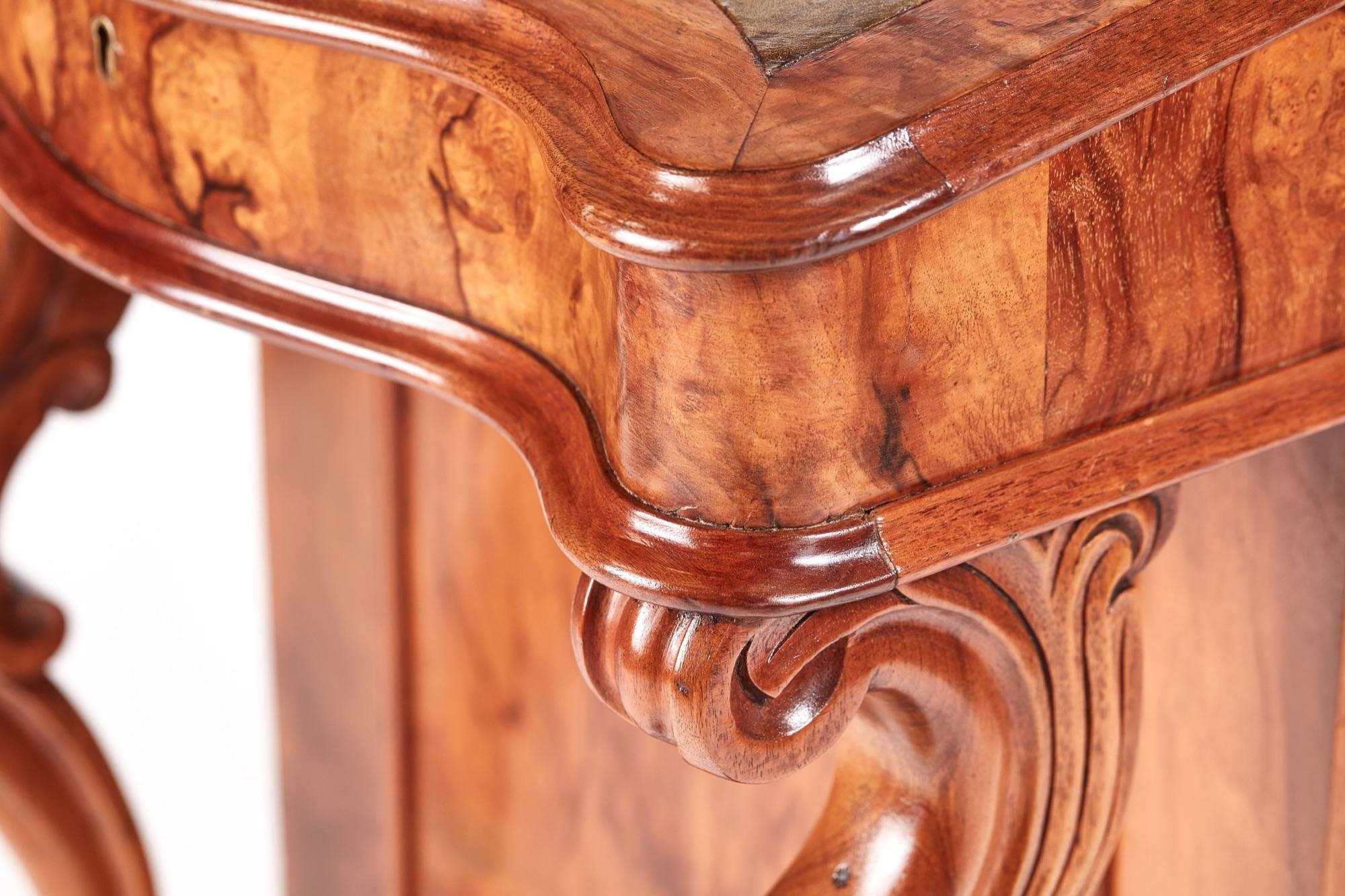 European Victorian Burr Walnut Freestanding Davenport For Sale