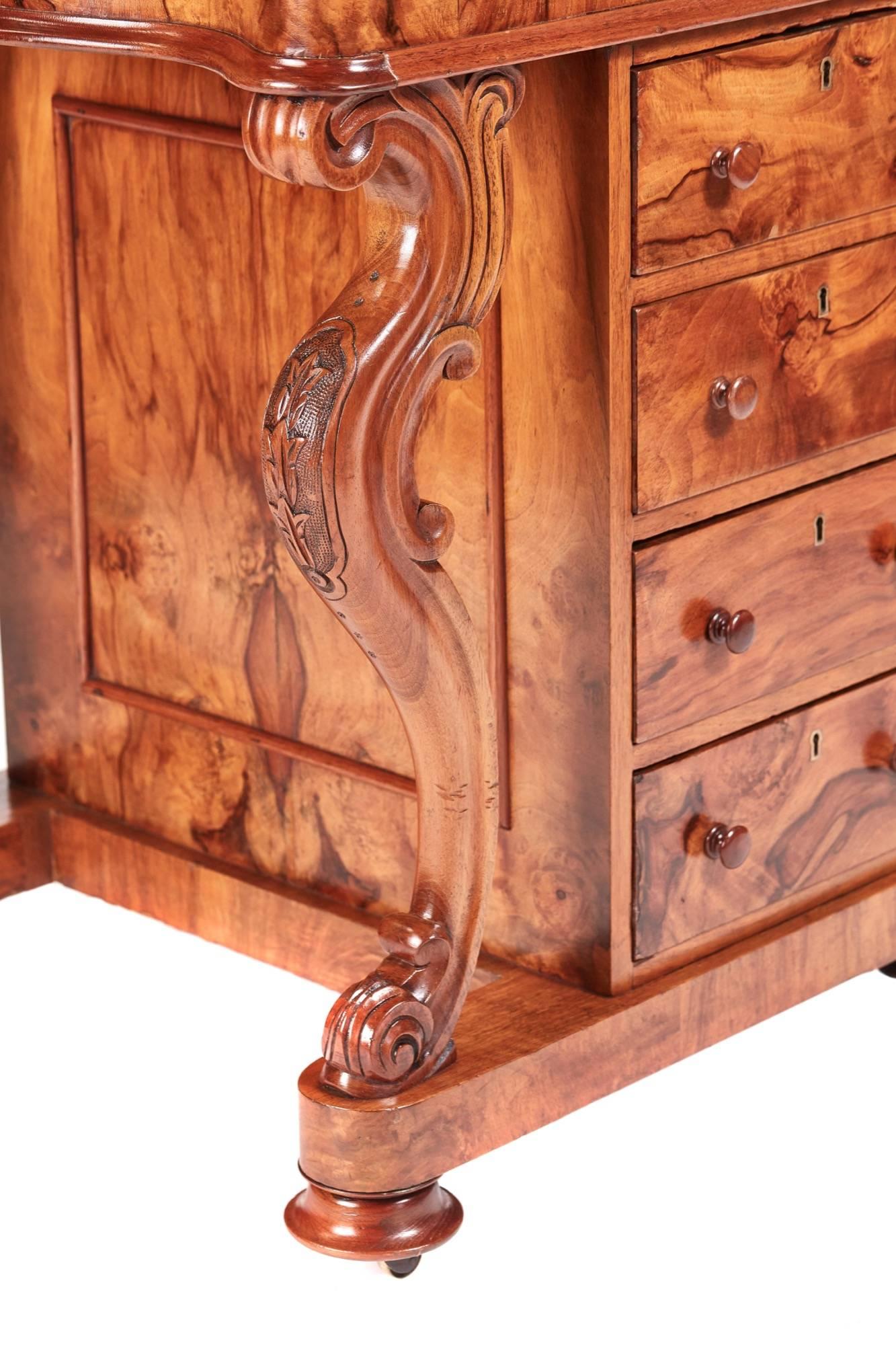 Victorian Burr Walnut Freestanding Davenport For Sale 3