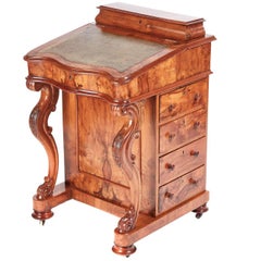 Victorian Burr Walnut Freestanding Davenport