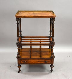 Victorian Burr Walnut Inlaid Canterbury
