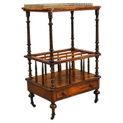 Victorian Burr Walnut Inlaid Canterbury