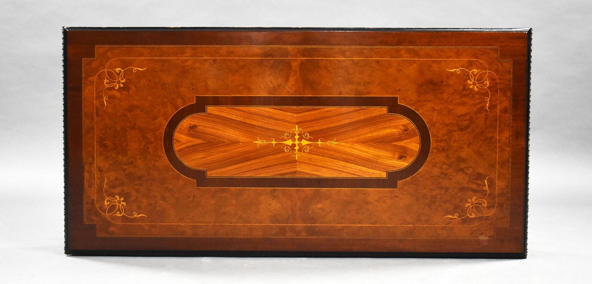 Victorian Burr Walnut Inlaid Card Table For Sale 8